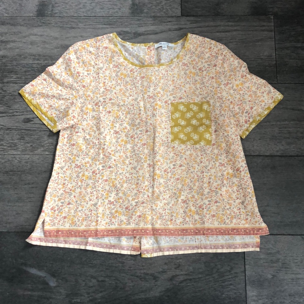 Madewell Button-Back Pocket Top in Jaipur Floral - Picture 2 of 8